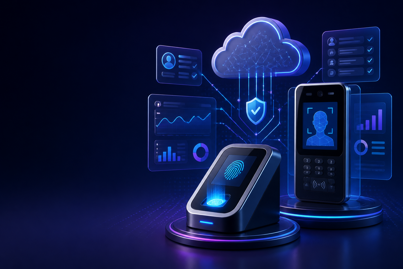 Biometric cloud integration illustration
